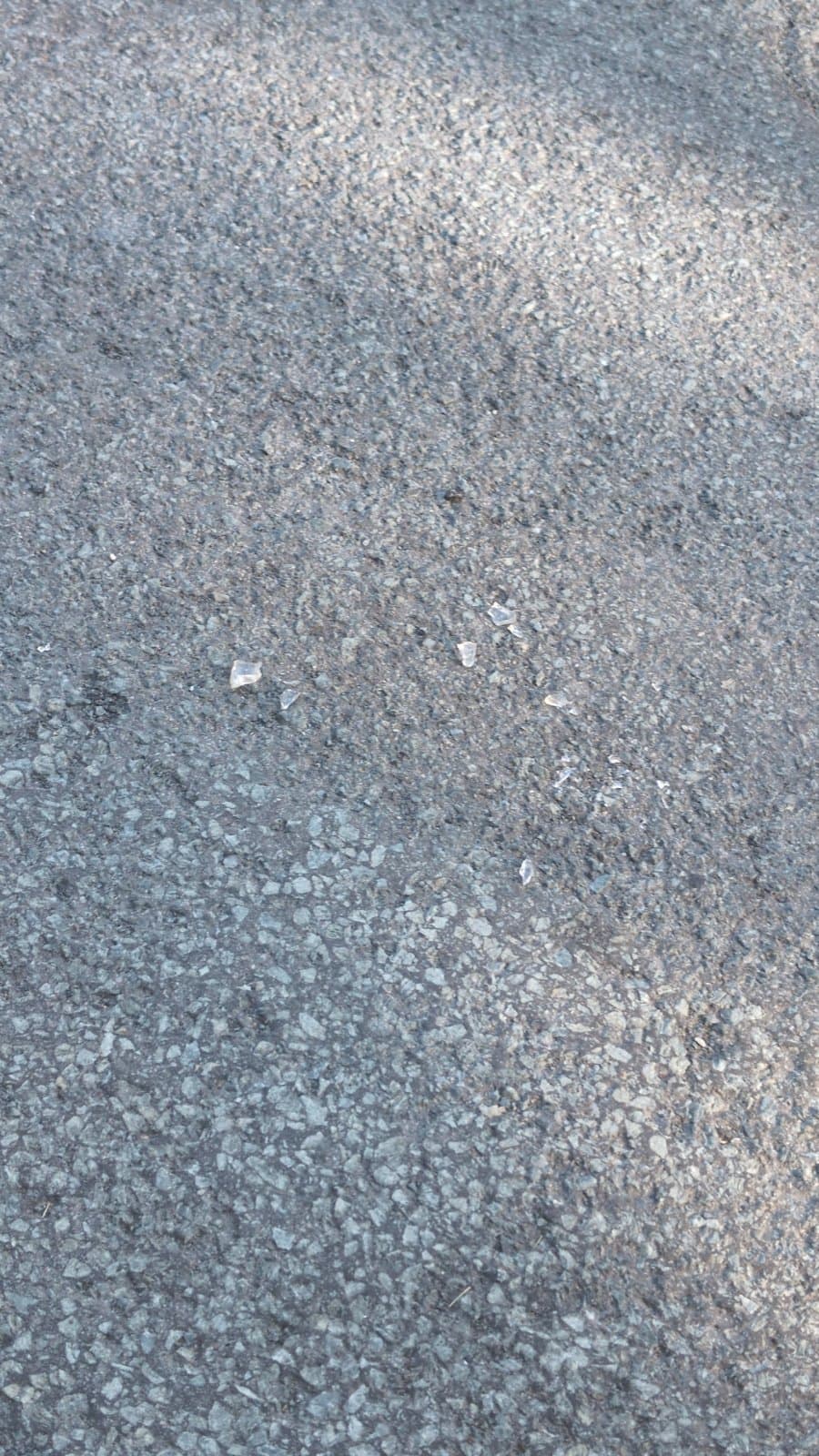 Glass debris on many places that bikes pass through